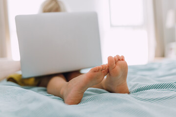 Little girl with a laptop