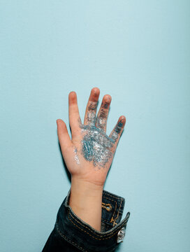 Hand with glitter
