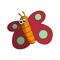 Cute butterfly cartoon character illustration