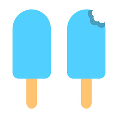 Set of simple blue ice cream vector icon