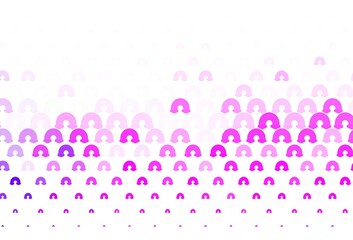 Light Purple, Pink vector backdrop with rainbows, clouds.