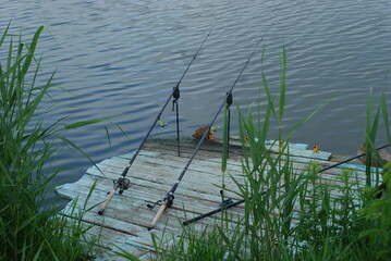 during active rest it is fishing, always with you fishing rod floats and hooks with a line