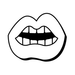 Pop art mouth open with teethline style