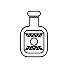 tequila bottle mexican line style icon