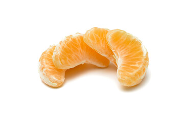 slice of mandarin isolated on white background