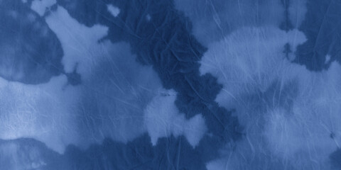 Indigo Tie and Dye. Sea Watercolor Stains. 