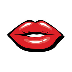 Pop art mouth closed fill style icon