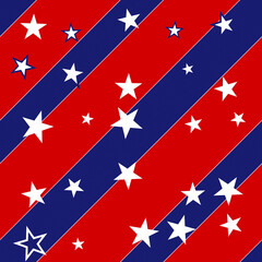 United States Stars and Stripes Election background illustration - Seamless Pattern
