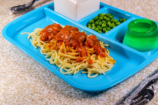 Lunch Tray Spaghetti and Meatballs
