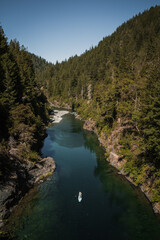 Fototapeta na wymiar River and rapids of Smith River California on a hot summer day