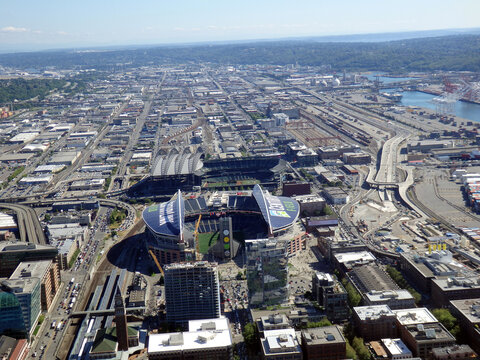  Aerial View Of CenturyLink Field And Safeco Field