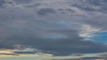 Beautiful evening sky and Clouds at sunset , dawn, the rays of the sun break through the clouds.