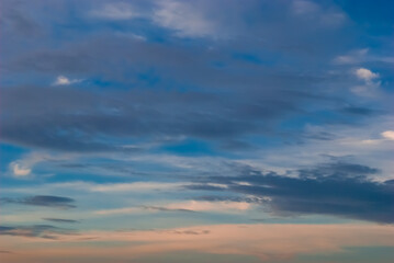 Beautiful evening sky and Clouds at sunset , dawn, the rays of the sun break through the clouds.