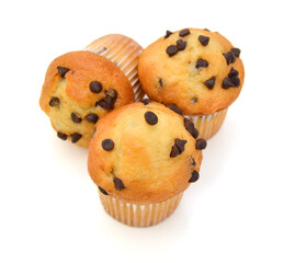 chocolate muffin isolated on a white background