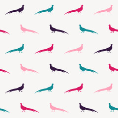 Pheasant seamless pattern.