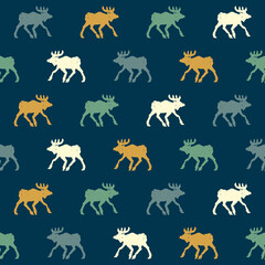 Elk seamless pattern