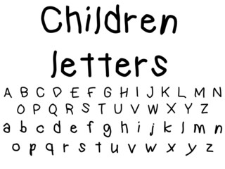 children letters alphabet, vector illustration