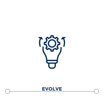 Evolve Outline Vector Icon. Thin Line Black Evolve Icon. Flat Vector Simple Element Illustration. Editable Vector Stroke Evolve Icon On White Background