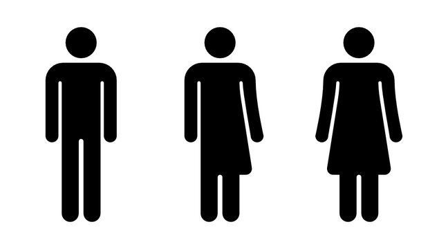 Set Of Black Male, Non Binary, Gender Neutral, Female Symbols