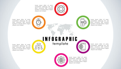 infographic template statistics with earth planet maps