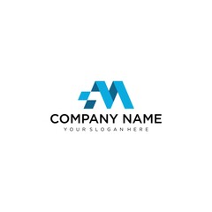 Letter M line logo design. Linear creative minimal monochrome monogram symbol. Universal elegant vector sign design. Premium business logotype. Graphic alphabet symbol for corporate business identity