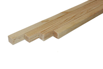 Cubed and long wood in white background