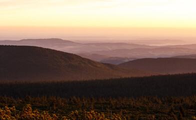 View of the Giant Mountains and the Jizera Mountains from Szrenica
