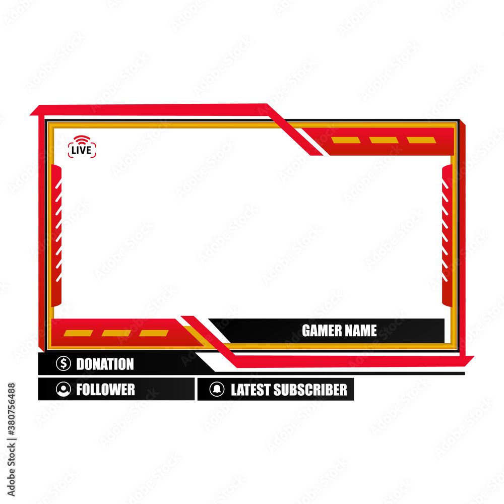 Poster streaming overlays and panel design vector for decoration and element game online