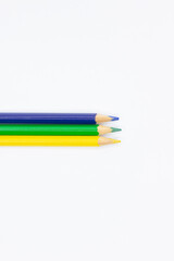 Naklejka premium color pencils isolated on white background