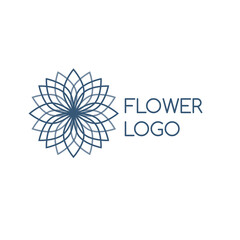 Fototapeta premium Lotus Logo Template. Logotype for yoga practice, sacred geometry symbol, meditation, spa and wellness