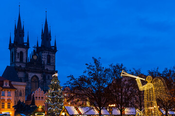 Christmas tree on Old Town Square in Prague, Czech Republic