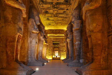 Abu Simbel, Egypt -  Inside the great temple of Ramses II at Abu Simbel.
 - obrazy, fototapety, plakaty