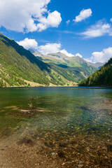 Alpine mountain lake Riesachsee near Schladming in Austria