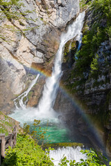 Obraz premium Savica waterfall in Triglavski national park, Slovenia