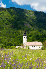 church in Jereka near Bohinj lake in Slovenia