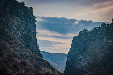 Fototapeta premium beautiful sunset over the mountains