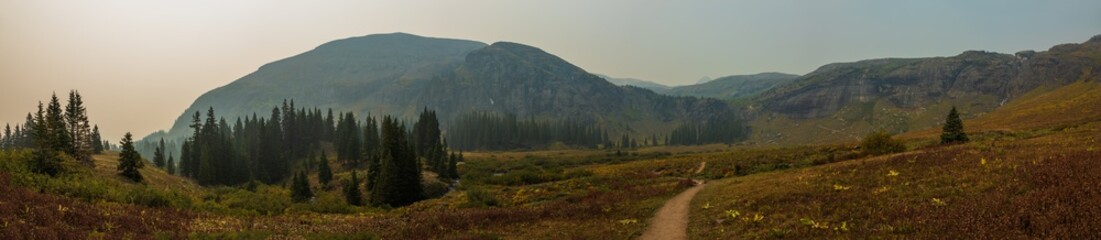Mountain valley panorama, Ice Lake trail, Colorado