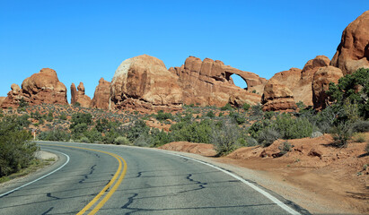 Scenic drive in Arches NP, Utah