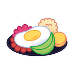 Isolated paisa food colombian culture tradition icon- Vector