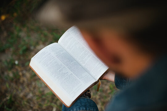 Man reading a bible