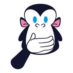 Isolated laugh emoji gorilla funny icon - Vector