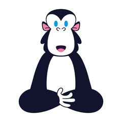 Isolated surprised emoji gorilla funny icon - Vector