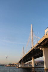Big white bridge over the river