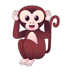 Isolated amazing emoji gorilla funny icon - Vector