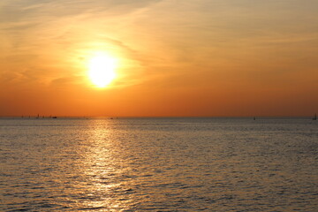 sunset on the coast in autumn