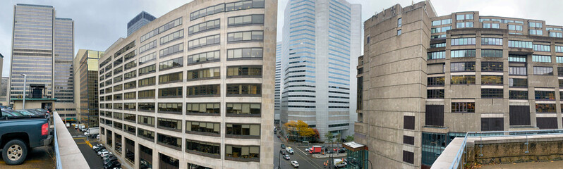 Panoramic view of downtown buildings