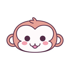 Isolated face emoji monkey baby funny icon - Vector