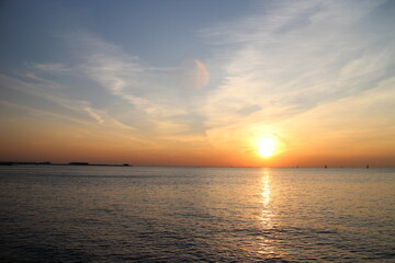 sunset on the coast in autumn