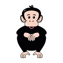 Isolated face emoji funny chimpanzee icon - Vector