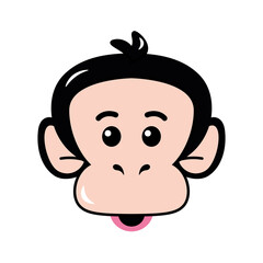 Isolated face emoji funny chimpanzee icon - Vector